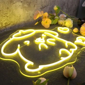 Pom Pom Purin Yellow Neon Sign