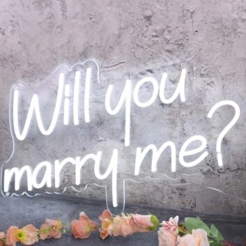 Will You Marry Me Custom White Neon Sign