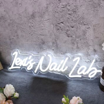 Lexis Nail Lab White Neon Sign