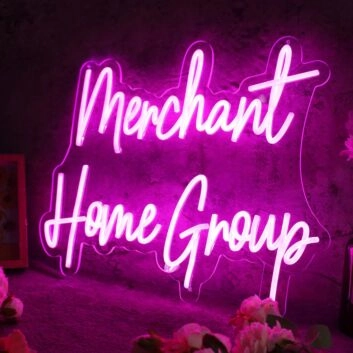 Merchant Home Group Purple Neon Sign