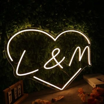 L And M Yellow Neon Sign