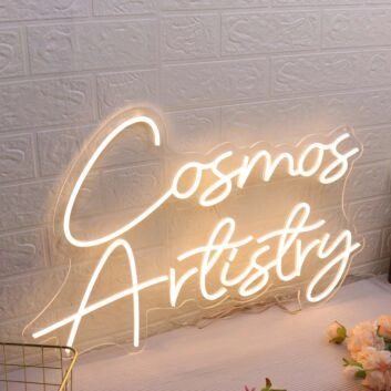 Cosmos Artistry Yellow Neon Sign