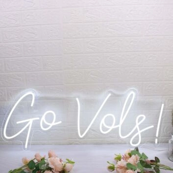 Go Vols White LED Neon Sign