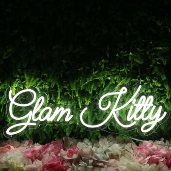 Glam Kitty White Neon Sign