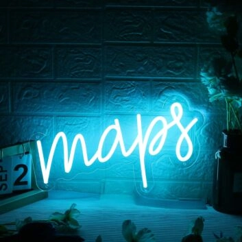 Maps Blue LED Neon Sign