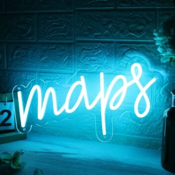 Maps Blue LED Neon Sign