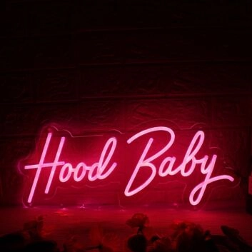 Hood Baby Red Neon Sign