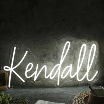 Kendall White LED Neon Sign