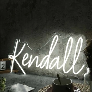 Kendall White LED Neon Sign