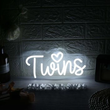 Twins White Neon Sign
