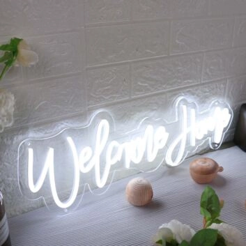 Welcome Home White Neon Sign