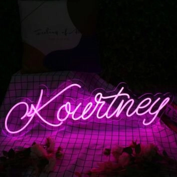 Kourtney Purple Neon Sign