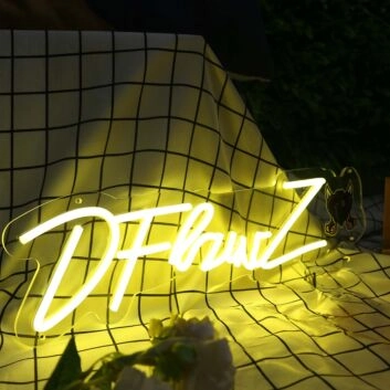 DFlawz Yellow Neon Sign