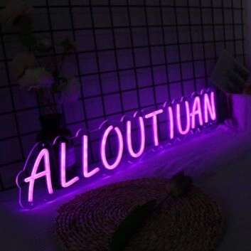 Alloutjuan Purple Neon Sign