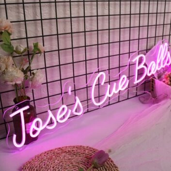 Joses Cue Balls Purple Neon Sign