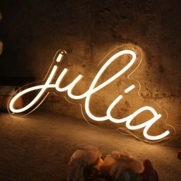 Julia Yellow Neon Sign