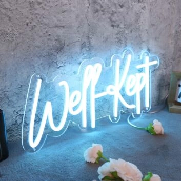 Well Kept Blue Neon Sign