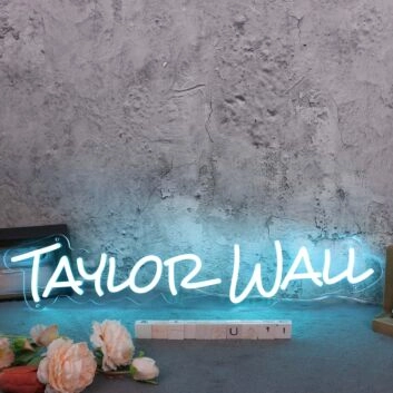 Taylor Wall Blue Neon Sign
