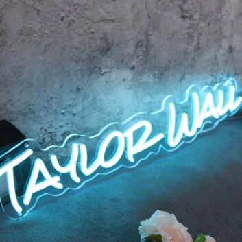 Taylor Wall Blue Neon Sign