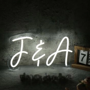 F And A White Neon Sign