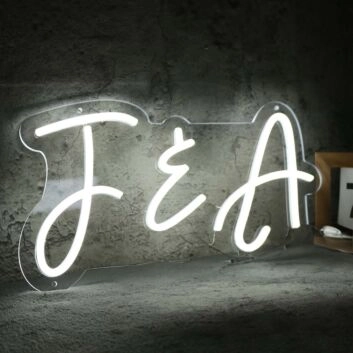 F And A White Neon Sign