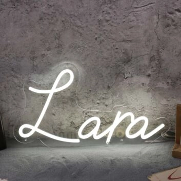 Lara White Neon Sign