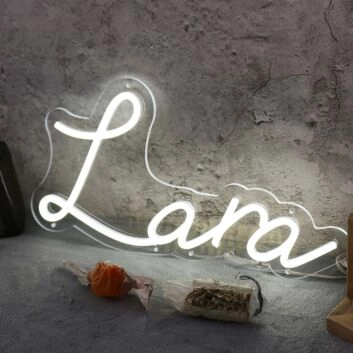 Lara White Neon Sign