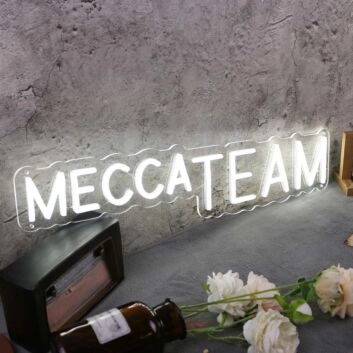 Mecca Team White Neon Sign