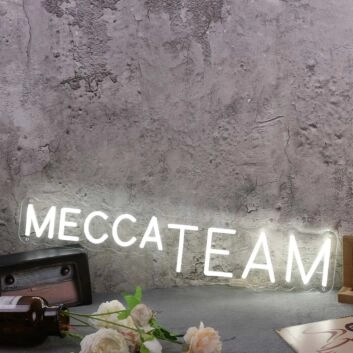 Mecca Team White Neon Sign