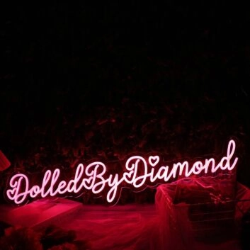 Dolled By Diamond Red Neon Sign
