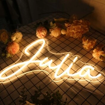 Julia Yellow LED Neon Sign