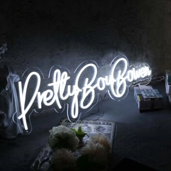 Pretty Boy Bowen White Neon Sign