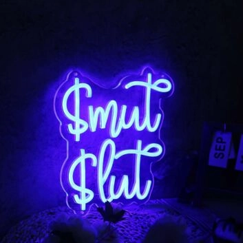 Smut Slut Blue Neon Sign