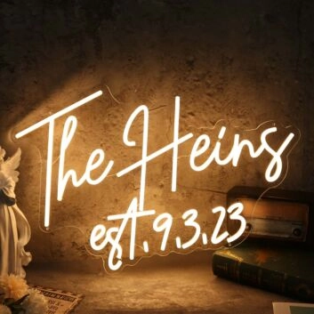 The Heins est 9 3 23 Yellow Neon Sign