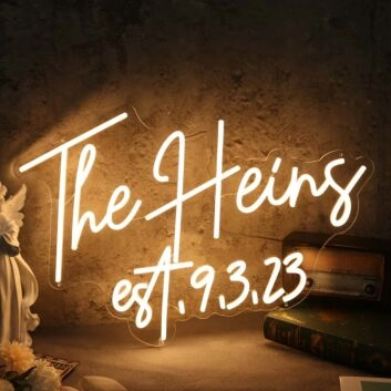 The Heins est 9 3 23 Yellow Neon Sign
