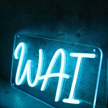 WAI Blue Neon Sign
