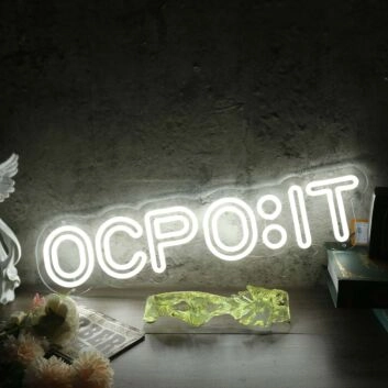 OCPOIT White Neon Sign