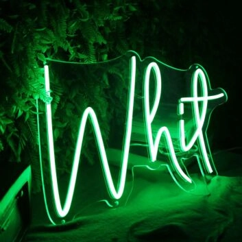 Whit Green Neon Sign