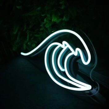 Sea Waves White Neon Sign