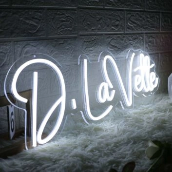 D Lavette White Neon Sign