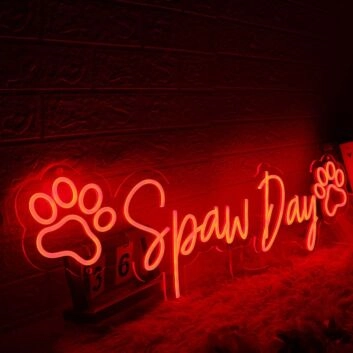 Spaw Day Red Neon Sign