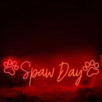 Spaw Day Red Neon Sign