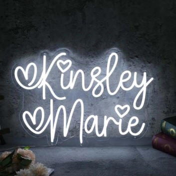 Kinsley Marie White Neon Sign