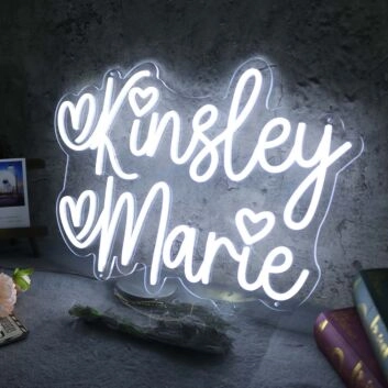 Kinsley Marie White Neon Sign