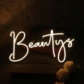 Beautys Yellow LED Neon Sign