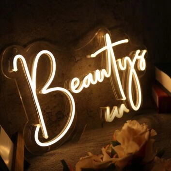 Beautys Yellow LED Neon Sign
