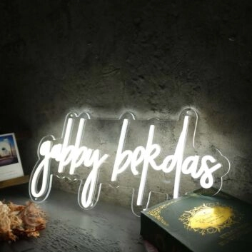 Gabby Bekdas White LED Neon Sign