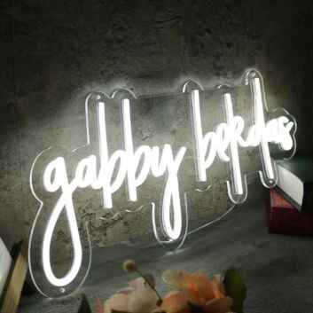 Gabby Bekdas White Neon Sign