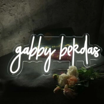Gabby Bekdas White Neon Sign