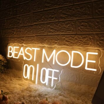 Beast Mode On Off Yellow Neon Sign